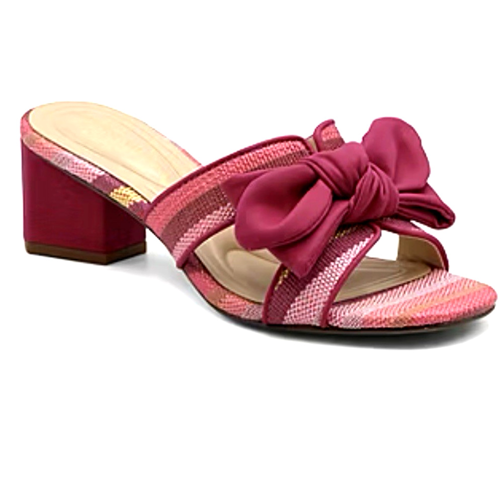 Adrienne Vittadini Women's Arnoldo Pink mid block heel Sandals SZ/ 7.5 M